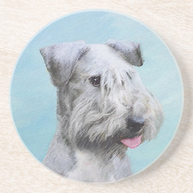 Cesky Terrier Painting - Cute Original Hund Art Underlägg (Framsidan)