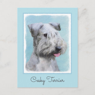 Cesky Terrier Painting - Cute Original Hund Art Vykort
