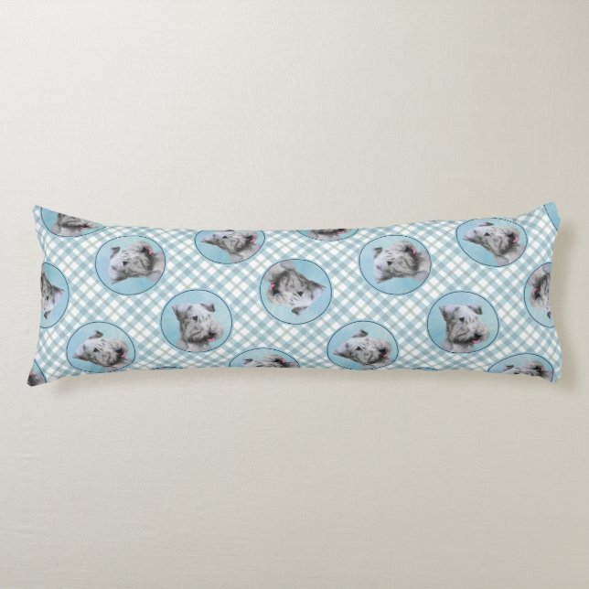 Cesky Terrier Painting Cute Original Pet Hund Art Kroppskudde (Framsidan)