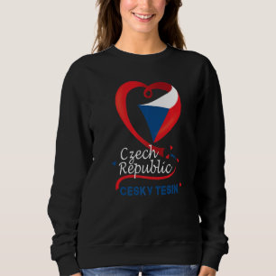 Cesky Tesin Czech Republic Heart Flagga Jackar om T Shirt