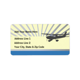 Cessna 150 flygplan adressetikett