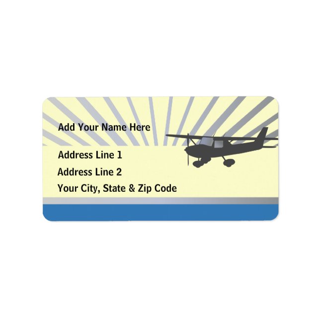 Cessna 150-flygplan adressetikett (Framsidan)