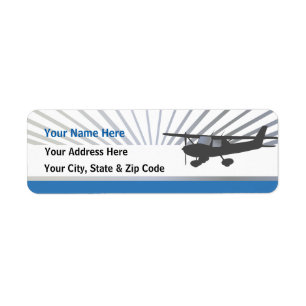 Cessna 150 flygplan returadress etikett