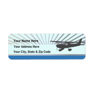 Cessna 150 flygplan returadress etikett