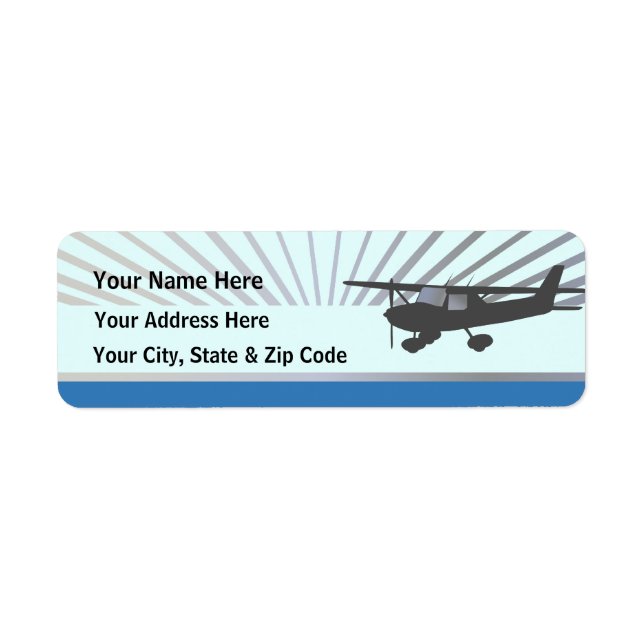 Cessna 150-flygplan returadress etikett (Framsidan)