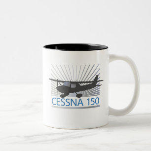 Cessna 150 flygplan Två-Tonad mugg
