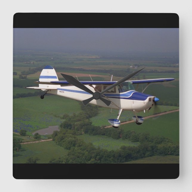 Cessna 170, 1948, _Classic flyg Fyrkantig Klocka (Framsida)