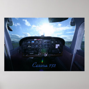 Cessna 172 instrumenterar panelen poster
