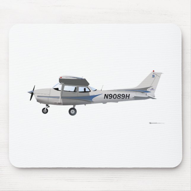 Cessna 172 Skyhawk blått Musmatta (Framsidan)