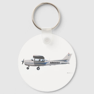 Cessna 172 Skyhawk blått Nyckelring
