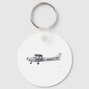 Cessna 172 Skyhawk blått Nyckelring