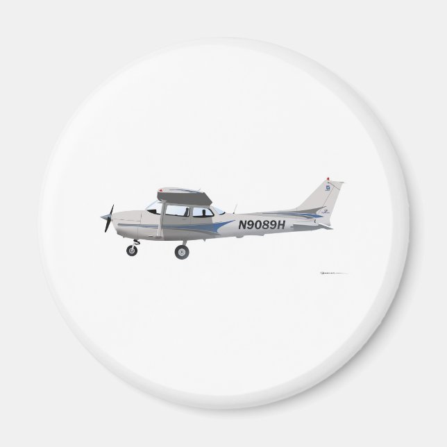 Cessna 172 Skyhawk Blue Magnet (Framsidan)