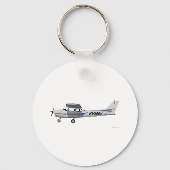 Cessna 172 Skyhawk Blue Nyckelring (Framsida)