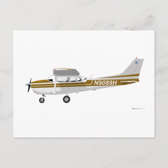 Cessna 172 Skyhawk Brown Vykort (Framsida)
