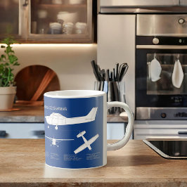 Cessna 172 Skyhawk - Flygplanens blåmålsplaner ABD Kaffemugg