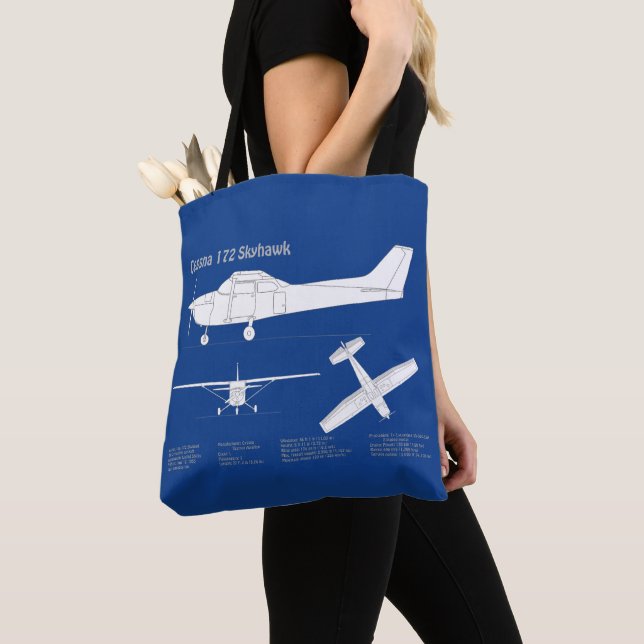 Cessna 172 Skyhawk - Flygplanens blåmålsplaner ABD Tygkasse (Närbild)