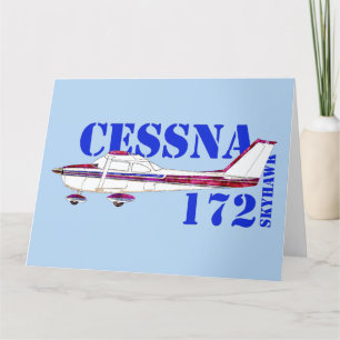 Cessna 172 Skyhawk Illustration Fet Text Design Tack Kort