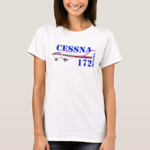 Cessna 172 Skyhawk Illustration Fetstil Design T Shirt