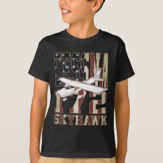 Cessna 172 Skyhawk med vintage amerikansk flagga T Shirt
