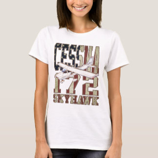 Cessna 172 Skyhawk med Vintage United Stater Flagg T Shirt