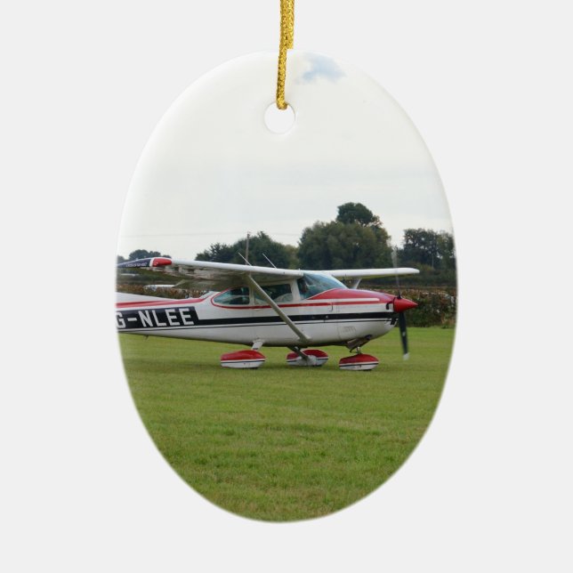 Cessna 182Q Julgransprydnad Keramik (Framsidan)