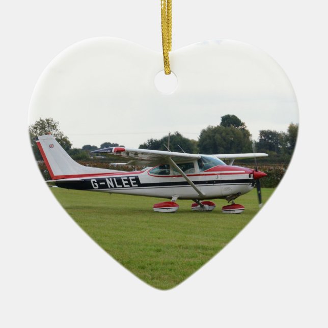 Cessna 182Q Julgransprydnad Keramik (Framsidan)