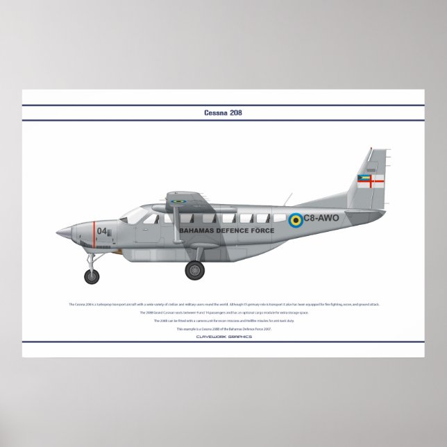 Cessna 208 Bahamas Poster (Framsidan)