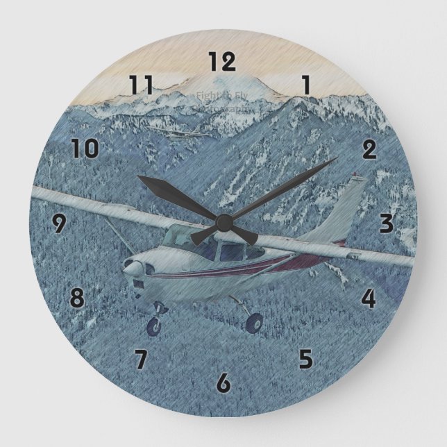 Cessna - Mt. Rainier Clock Stor Klocka (Framsida)