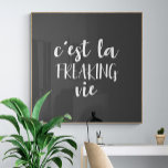 C'est La Freaking Vie Funny Fransk Quote Poster<br><div class="desc">En humoristisk twist på fransken som säger att du vill njuta av och acceptera livet som det är - c'est la freaking vie - med en minimalism boho estesisk.</div>