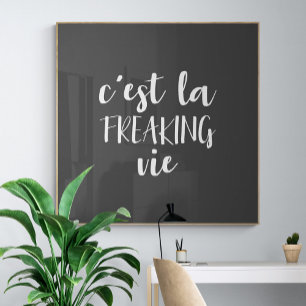 C'est La Freaking Vie Funny Fransk Quote Poster