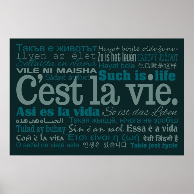 C'est La Vie anpassningsbar poster (Framsidan)