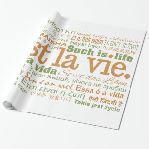 C'est La Vie-anpassningsbar som omsluter papper Presentpapper