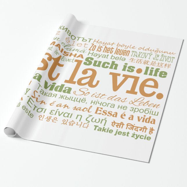 C'est La Vie-anpassningsbar som omsluter papper Presentpapper (Utrullad)