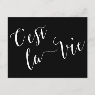 C'est la Vie Fransk Calligraphy Vykort