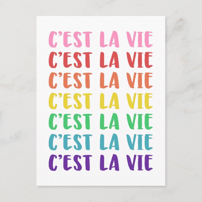 C'est La Vie-Fransken som säger i Rainbow Letterin Vykort (Framsida)