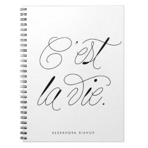 C'est La Vie Modern Script Personlig Anteckningsbok