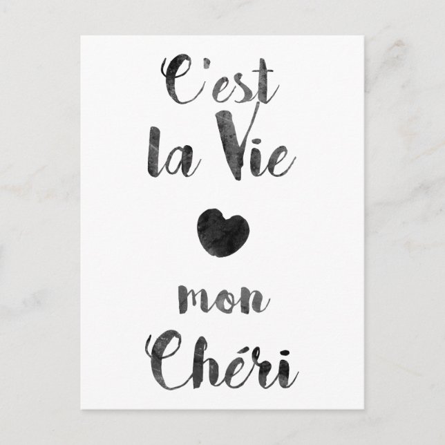 C'est la Vie mon Chéri Postcard Vykort (Framsida)