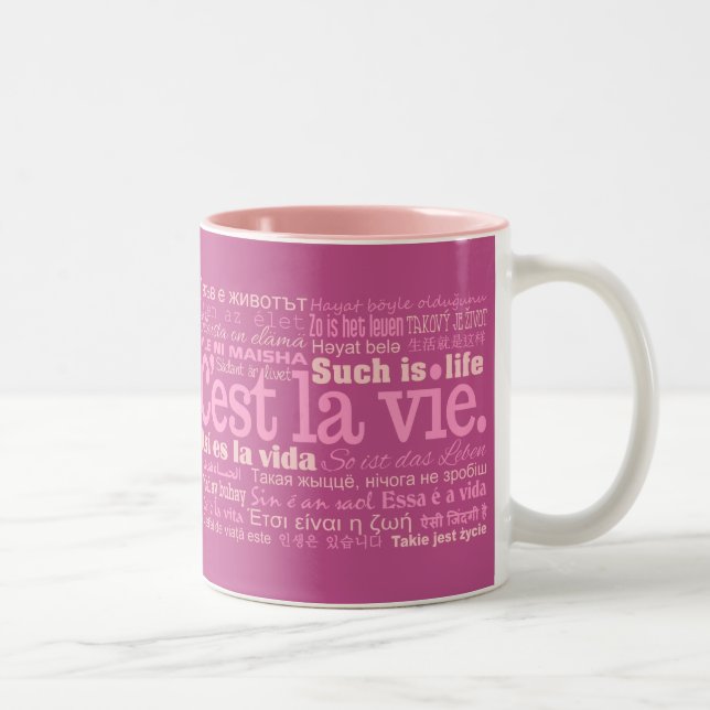 C'est La Vie mugg - välj stil & färg (Höger)