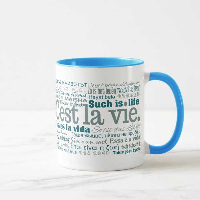 C'est La Vie mugg - välj stil & färg (Höger)