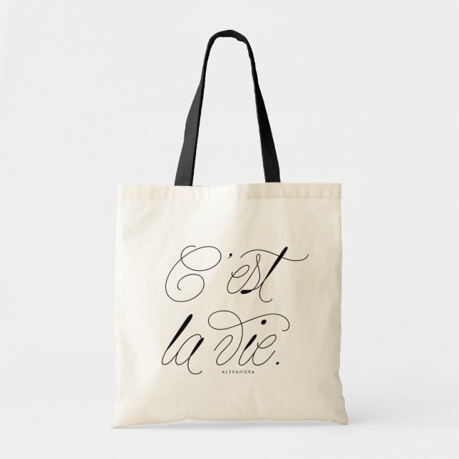 C'est La Vie Quote Chic Typography Tygkasse (Framsidan)