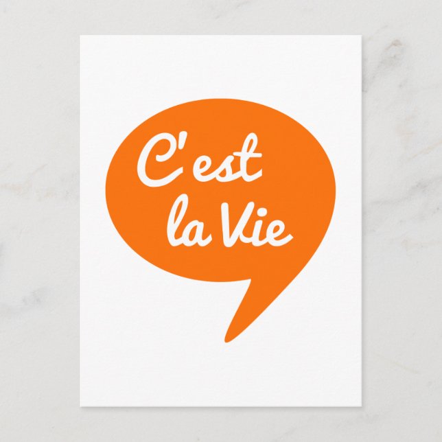 C'est la vie, "that's life" fransk ord art, text vykort (Framsida)