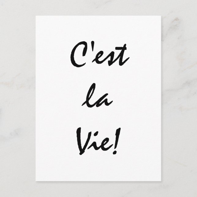 C'est La Vie! Vykort (Framsida)