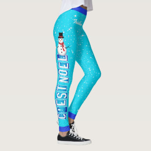 C'EST NOEL / Snögubbe jul (ditt namn) Leggings