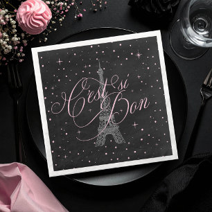 C'est si Bon Parisian Sweet 16 Rosa Black ID1162 Pappersservett