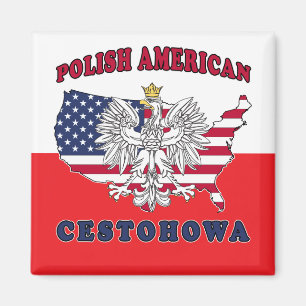 Cestohowa Texas polsk amerikansk Magnet