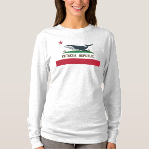Cetacea Republic Whale Flagga Rorqual T Shirt