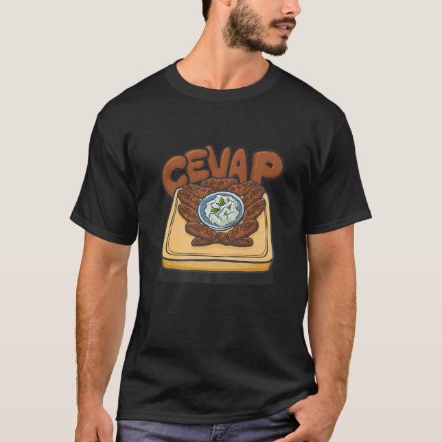 Cevap Serbian Grill Sausages Cevapi Croatian Food T Shirt (Framsida)