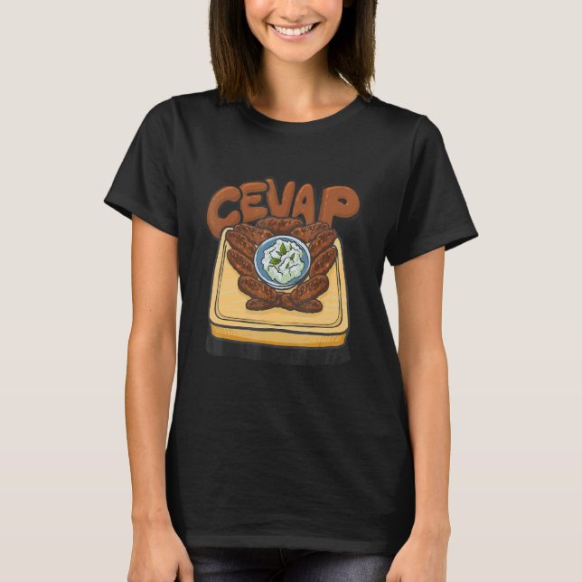 Cevap Serbian Grill Sausages Cevapi Croatian Food  T Shirt (Framsida)