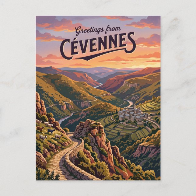 Cévennes nationalpark Frankrike Vykort (Framsida)