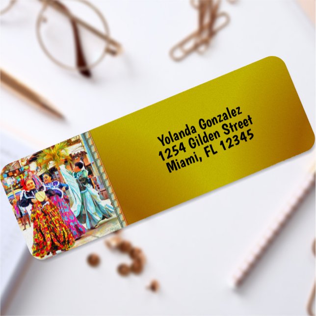 Ceviche mexikanska festivaldansare 2549 Adress Returadress Etikett (Skapare uppladdad)